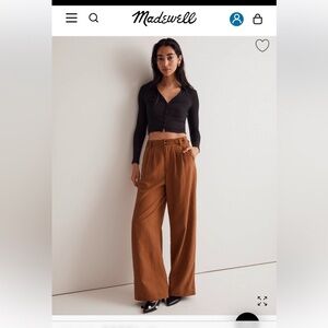 Madewell Harlow Wide-Leg Pant in Acorn